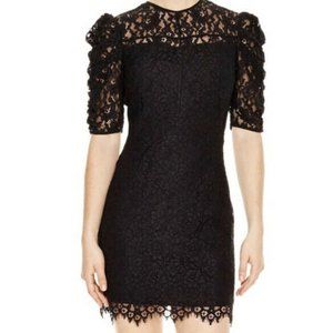 Sandro Paris  Womens Chelsea Dress Black Lace Puff